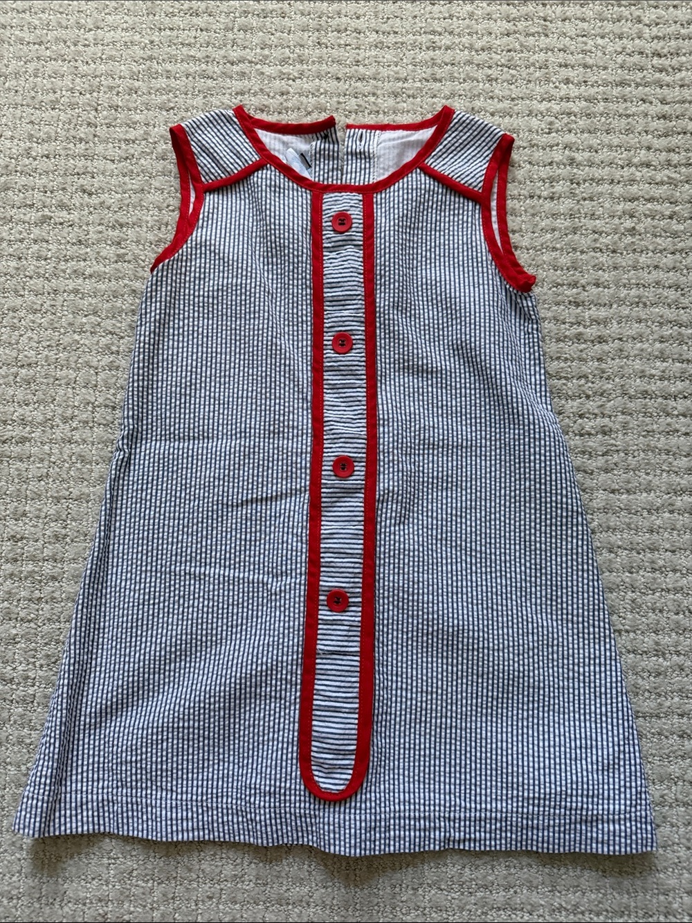 Gymboree Navy and Red Seersucker Sleeveless Dress